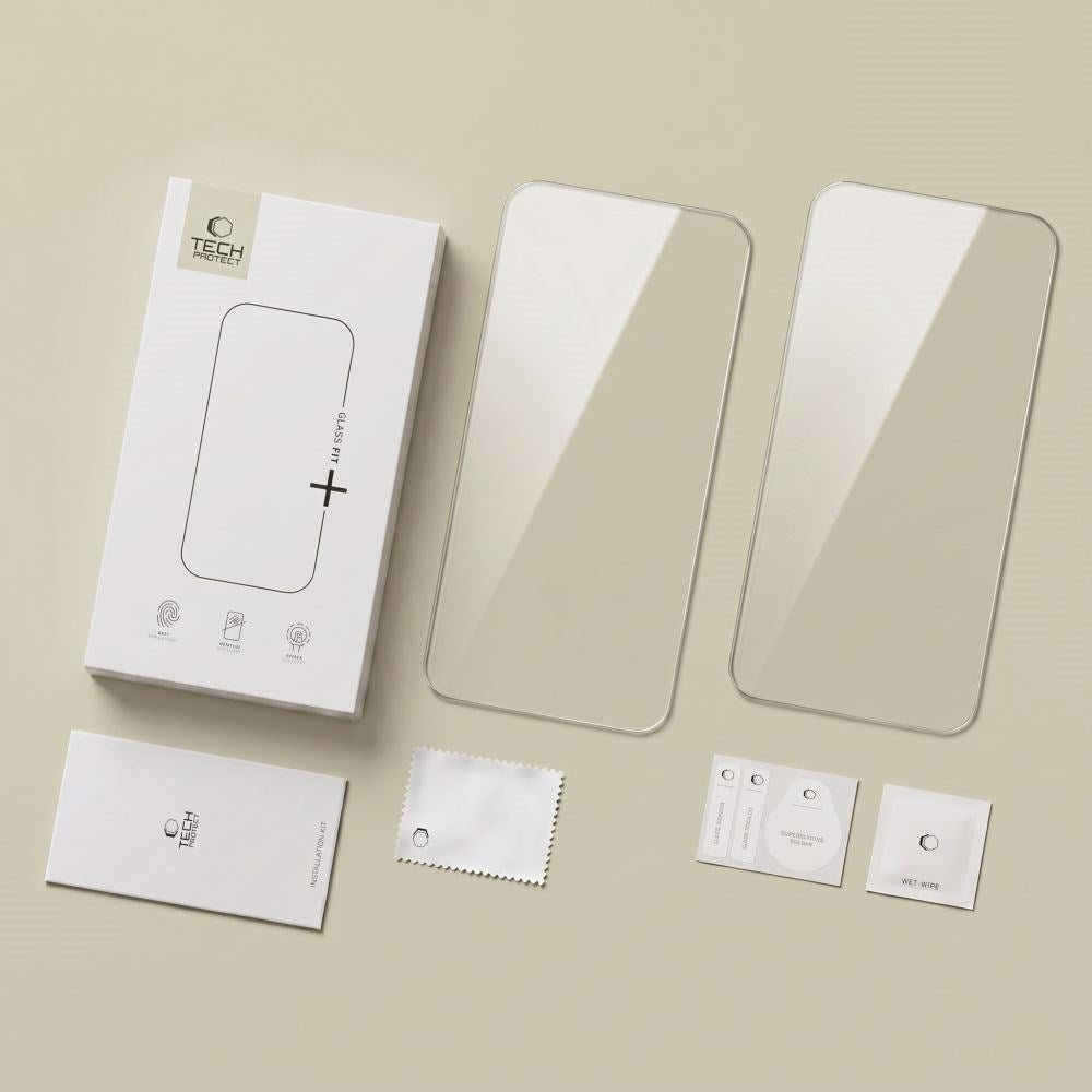 Samsung Galaxy S26 FE Tech-Protect Glass Fit+ Tempered Screen Protector - 2 Pcs. - Transparent