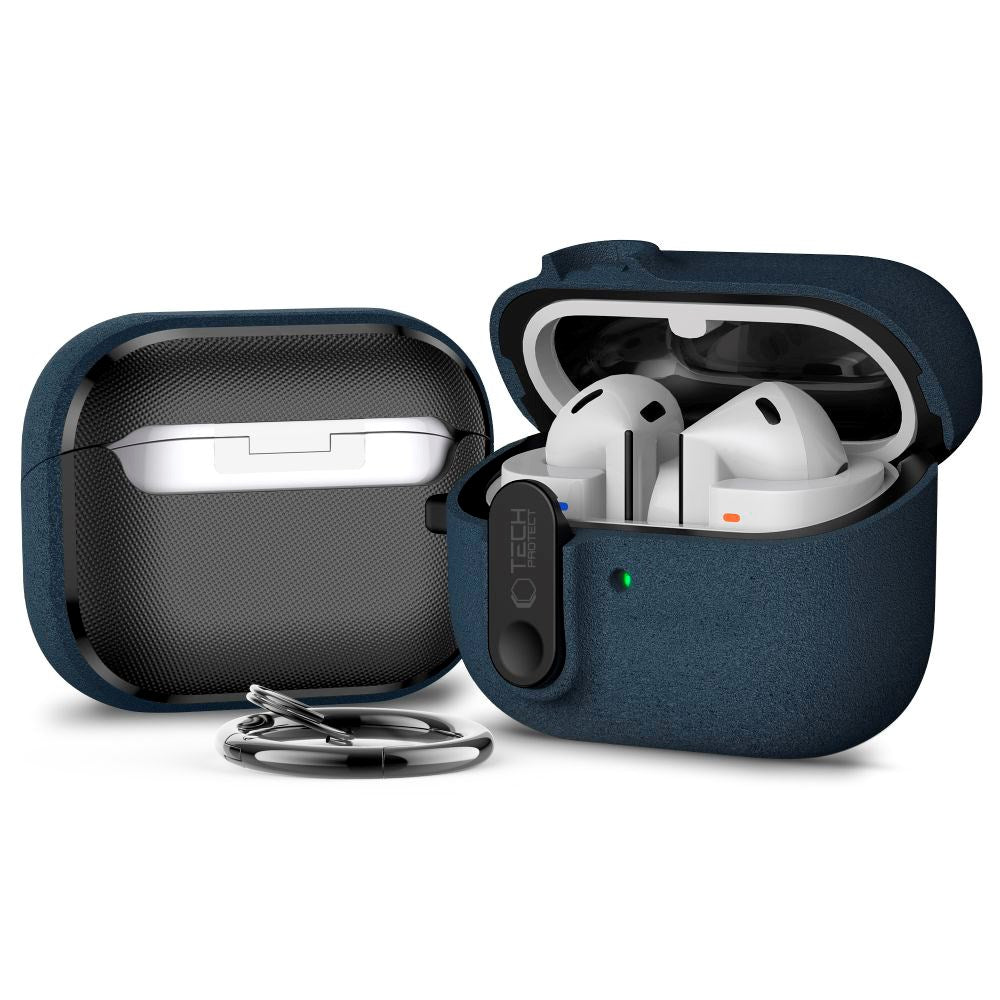 Samsung Galaxy Buds 3 / 3 Pro / 3 FE Tech-Protect Slim Hook Case with Carabiner – Blue