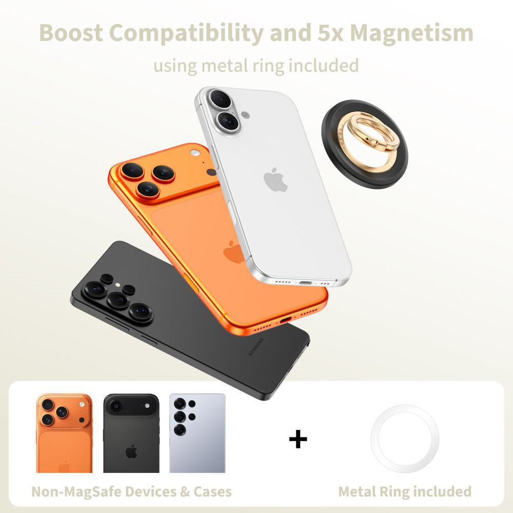 Tech-Protect Lamano Magnetic Phone Ring - MagSafe Compatible - Black / Gold