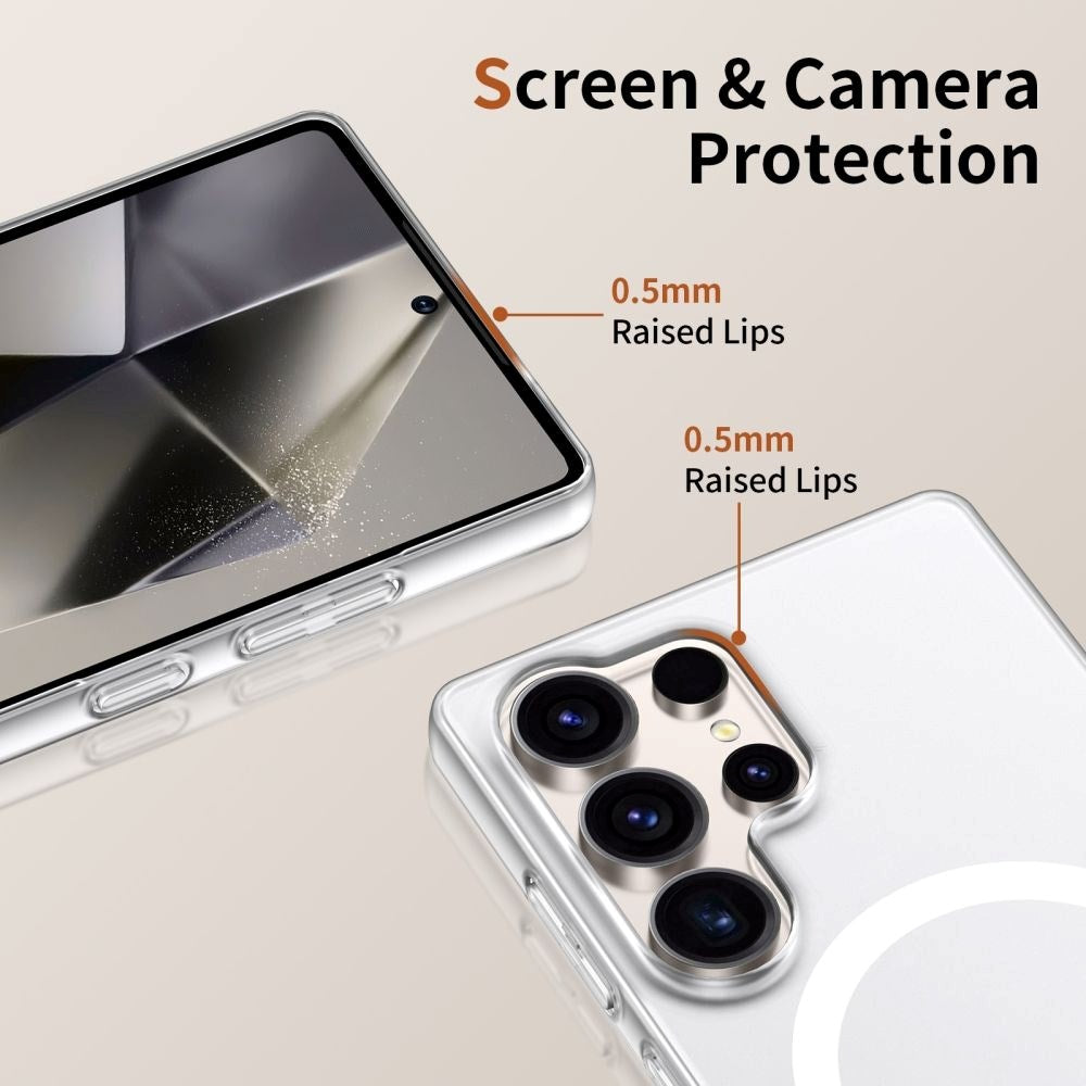 Samsung Galaxy S25 Ultra Tech-Protect MagSlim Case - MagSafe Compatible - Matte White