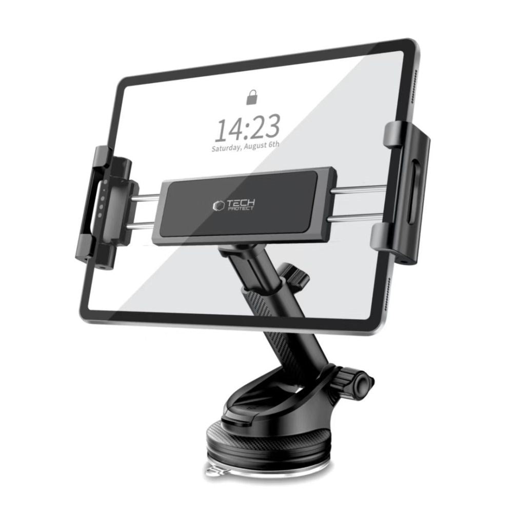 Tech-Protect V4 – Innovative Car Tablet Mount – 360° Rotation & Telescopic Arm - Black