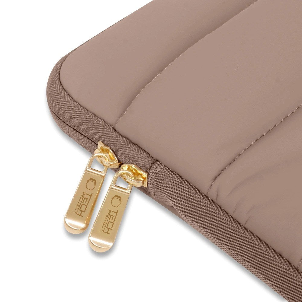 Tech-Protect Fluffy MacBook / Laptop 13-14" (25 x 35cm) Sleeve with Extra Zipper Pocket - Beige