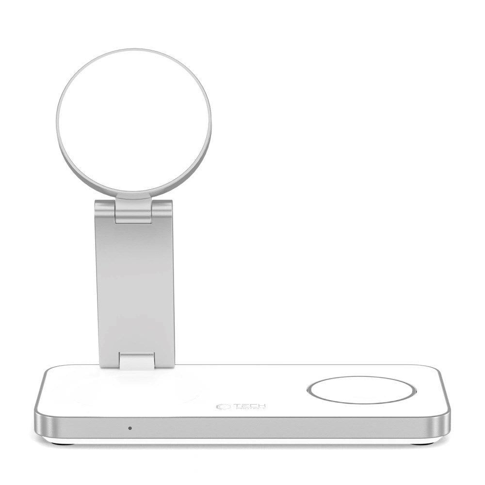 Tech-Protect 3-in-1 Magnetic Wireless Charger - MagSafe Compatible - 15W - White