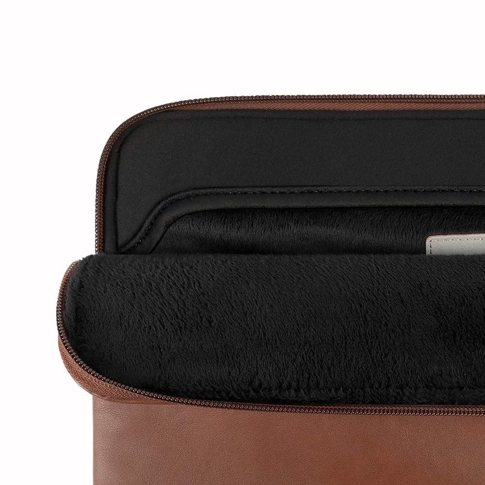Tech-Protect MacBook / Laptop 15-16" Faux Leather Sleeve with Lined Inside - Brown