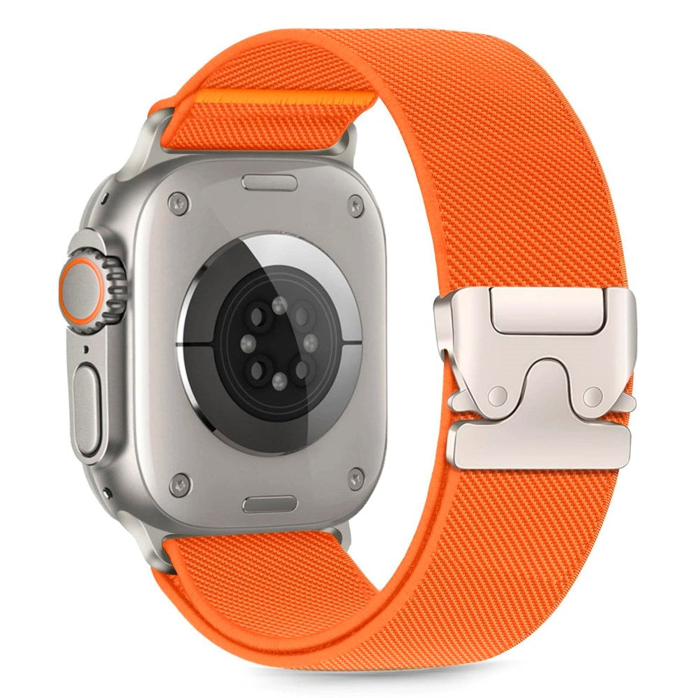 Apple Watch (42 / 44 / SE / 45 / 46 / 49mm) Tech-Protect Nylon Strap with Metal Buckle - Orange