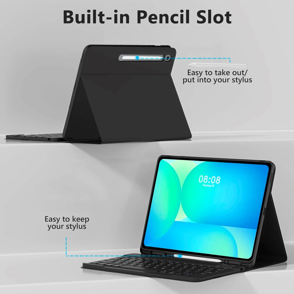 Samsung Galaxy Tab S10 FE+ (Plus) Tech-Protect Case with English Keyboard - Black