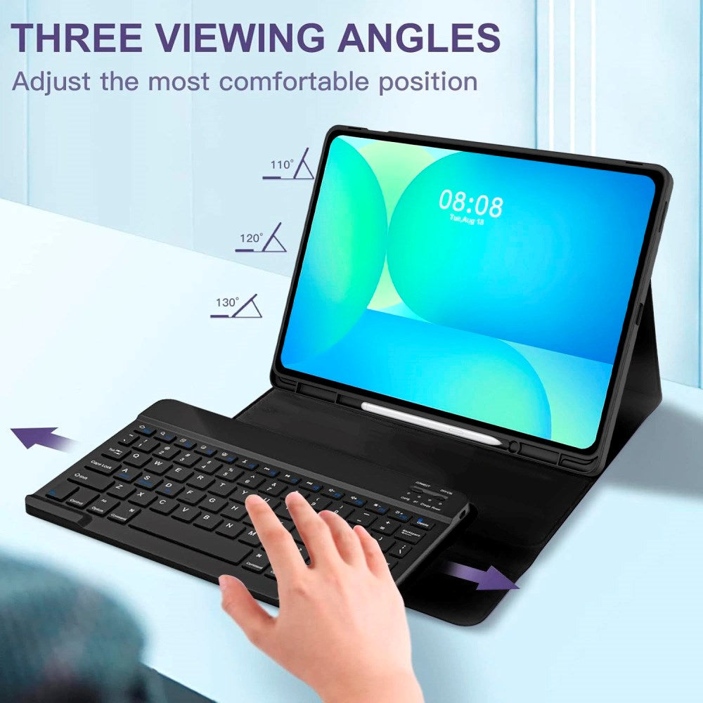 Samsung Galaxy Tab S10 FE+ (Plus) Tech-Protect Case with English Keyboard - Black