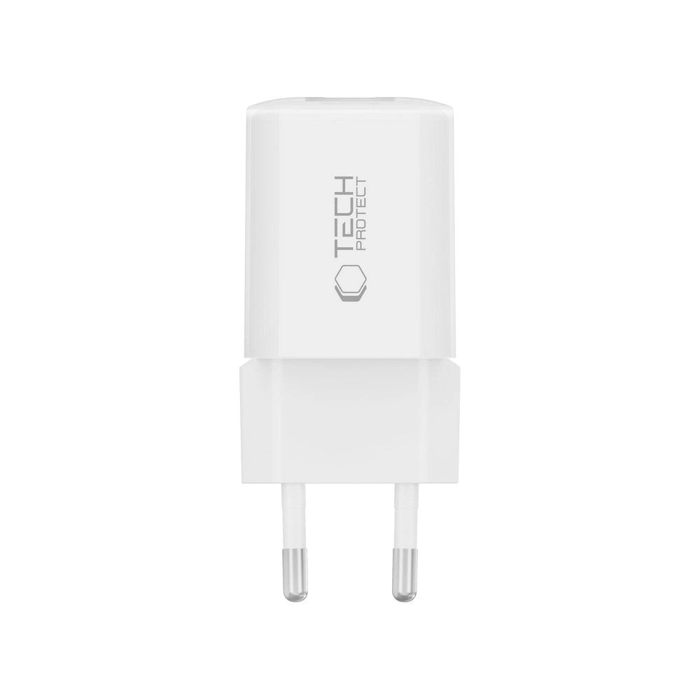 Tech-Protect 33W Wall Charger with 1x USB-A & 1x USB-C - White