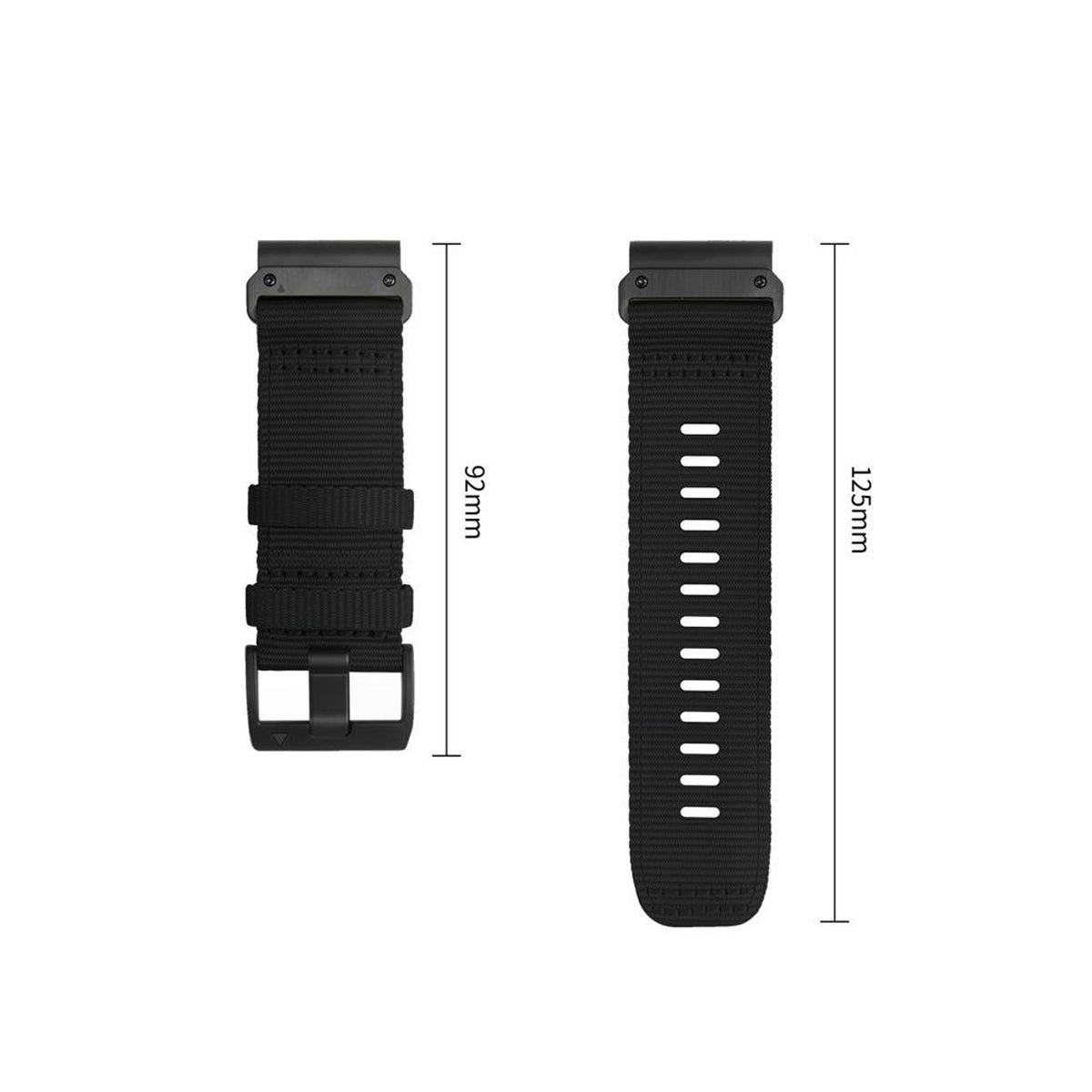Universal Garmin 26mm QuickFit Tech-Protect Classic Nylon Strap - Black