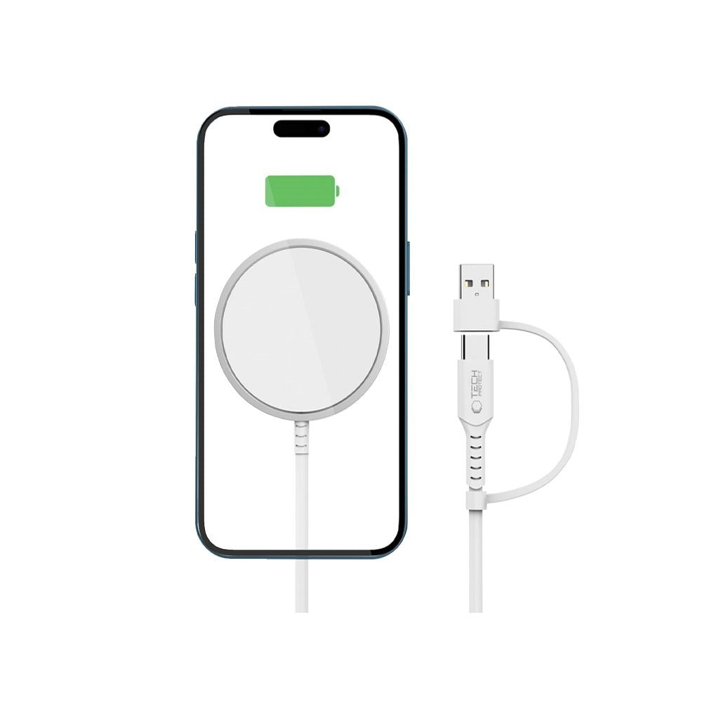 Tech-Protect Qi15W-A44 Magnetic Magsafe Wireless Charger - White