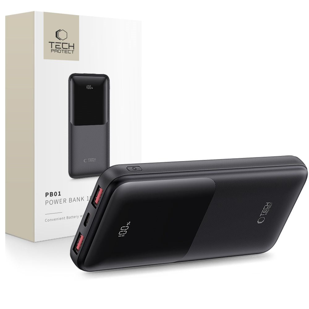 Tech-Protect Powerbank 10000mAh – Fast Charging with 22.5W - Black