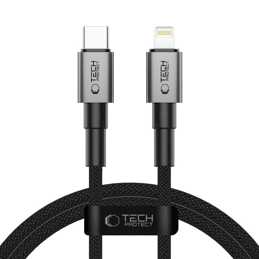 Tech-Protect Ultraboost DNA PD 27W/3A Lightning to USB-C Cable 1m - Black / Dark Grey