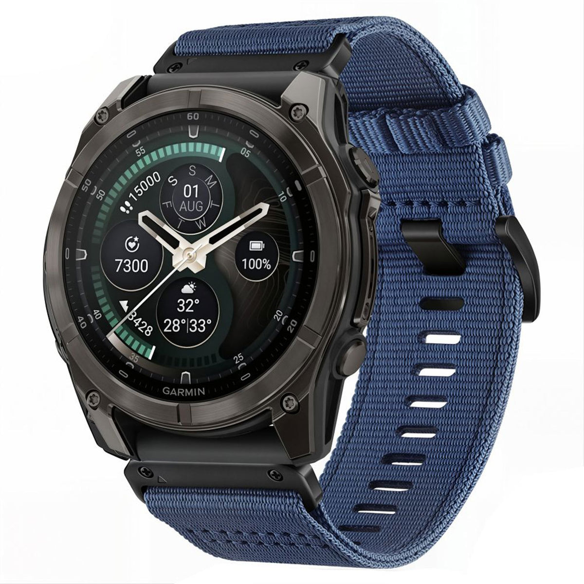Universal Garmin 22mm QuickFit Tech-Protect Classic Nylon Strap - Blue