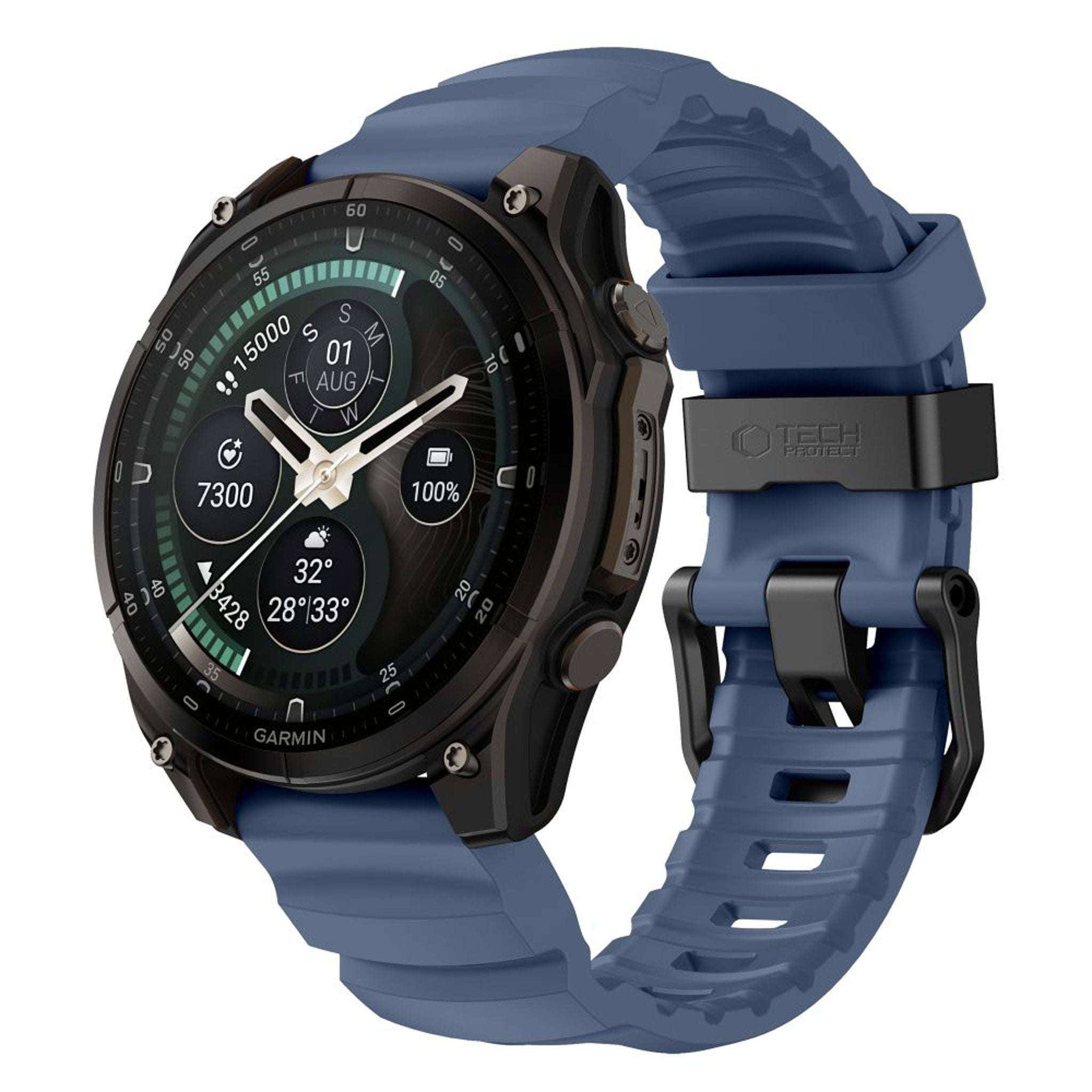 Universal Garmin 22mm QuickFit Tech-Protect Motion Watch Strap - Blue