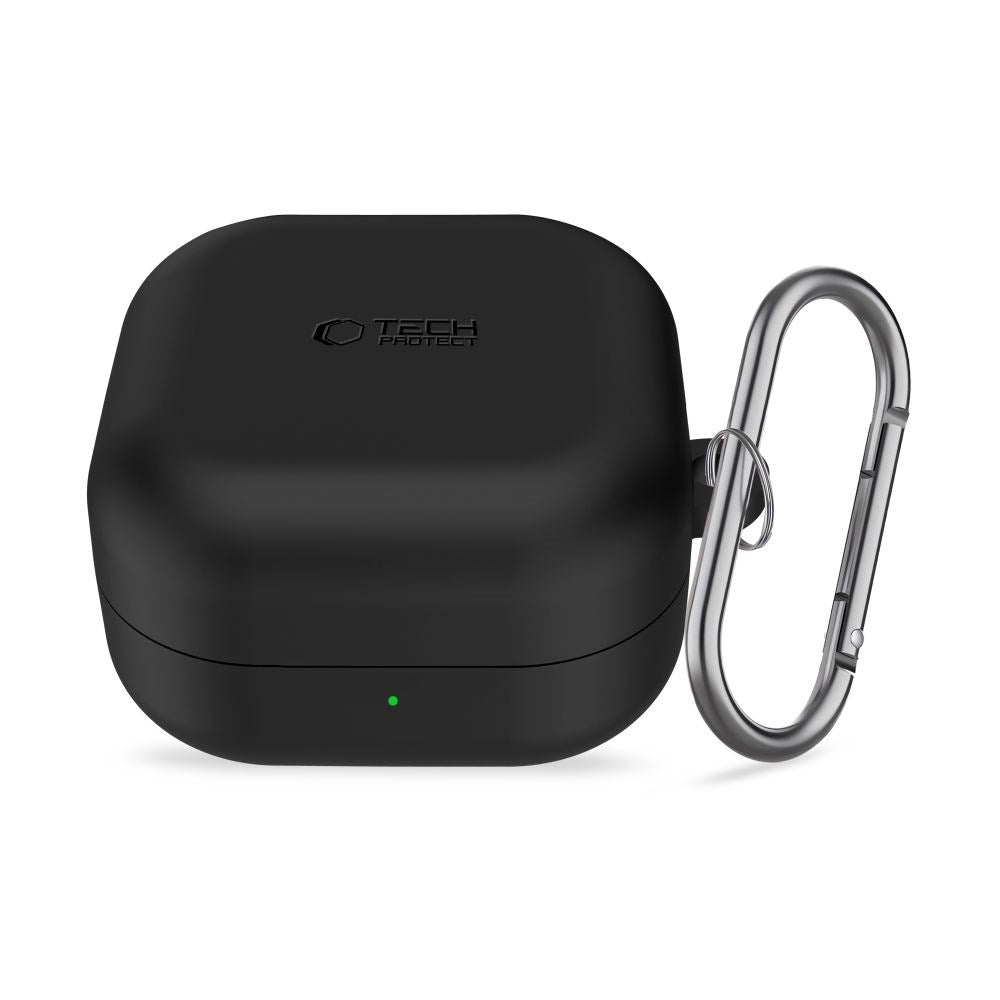 Samsung Galaxy Buds 4 / 4 Pro Tech-Protect Silicone Case with Carabiner - Black