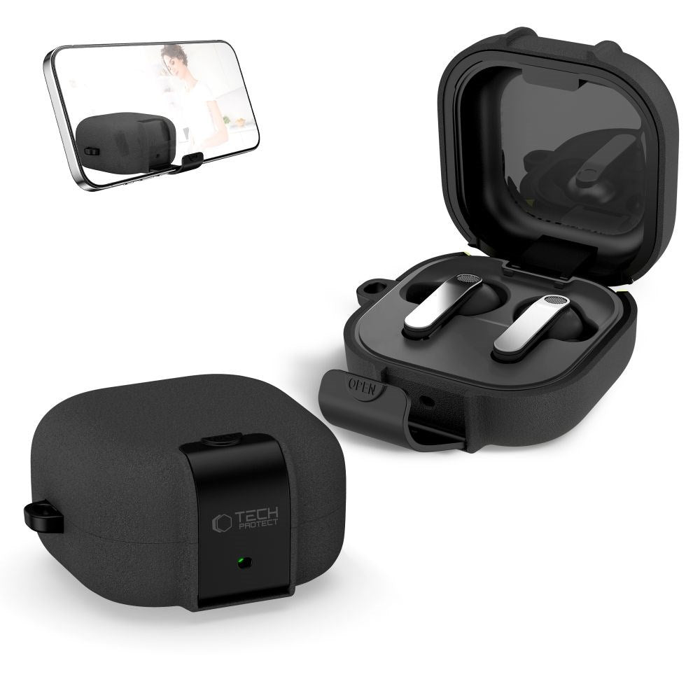 Samsung Galaxy Buds 4 / 4 Pro Tech-Protect Slim Hook Case - Black