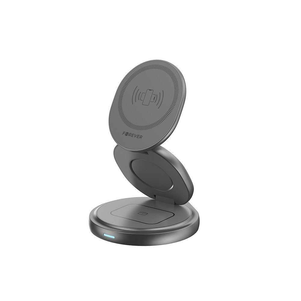 Forever 15W MAWC-200 3-in-1 Wireless Charger with USB-C - MagSafe Compatible - Gray