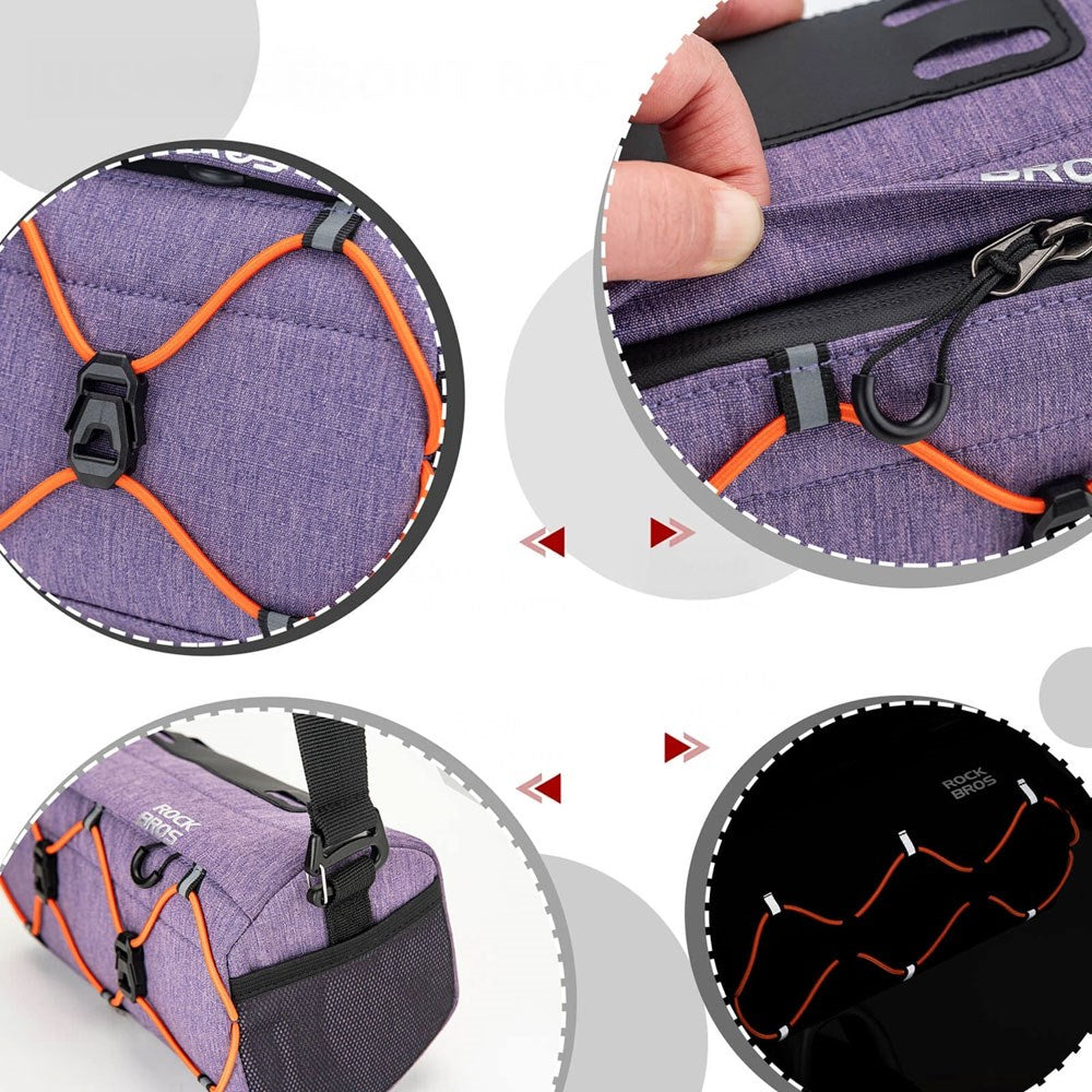 Rockbros Bike Handlebar Bag - 2.2L - Purple
