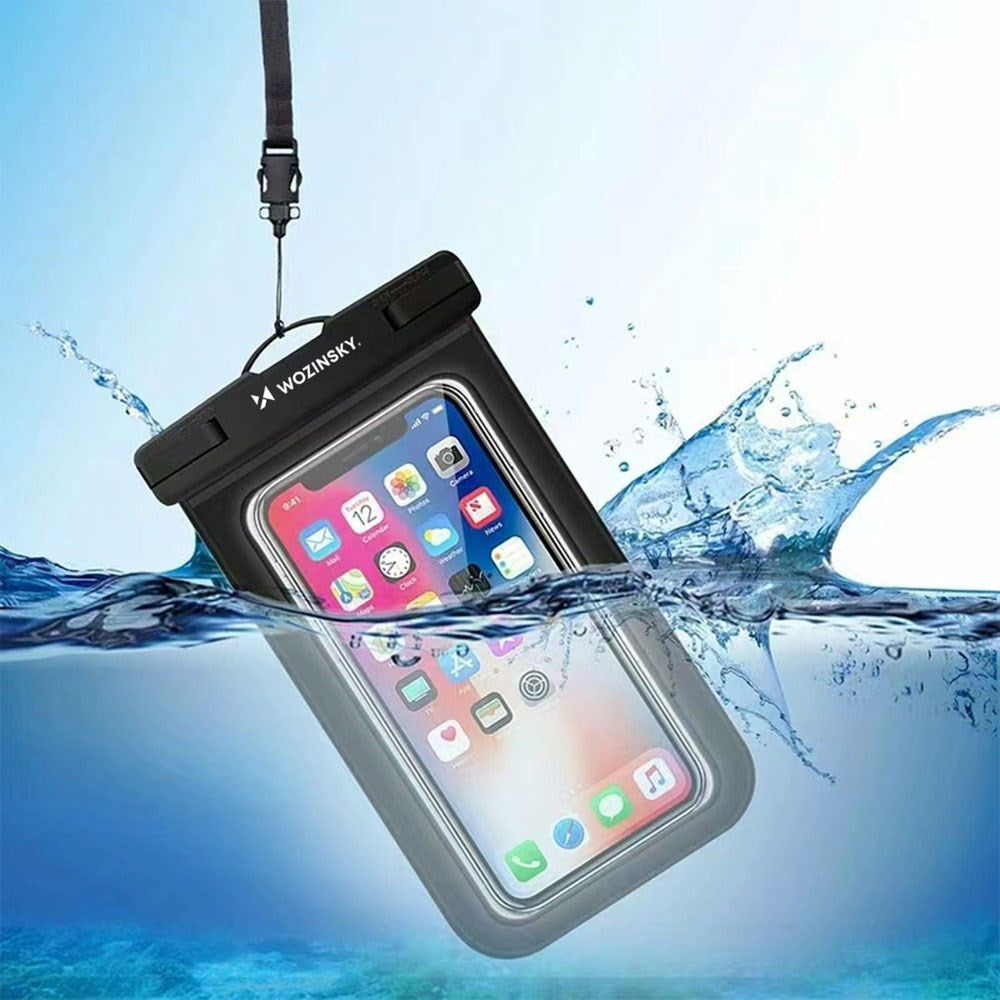 Wozinsky Universal Waterproof Phone Case with Running Armband - Black