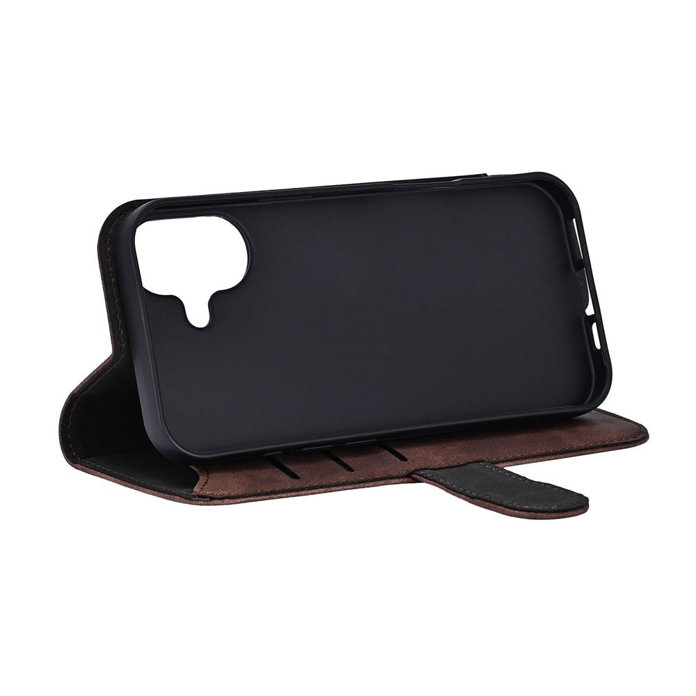 iPhone 17 GEAR Faux Leather Flip Case - MagSafe Compatible - Brown