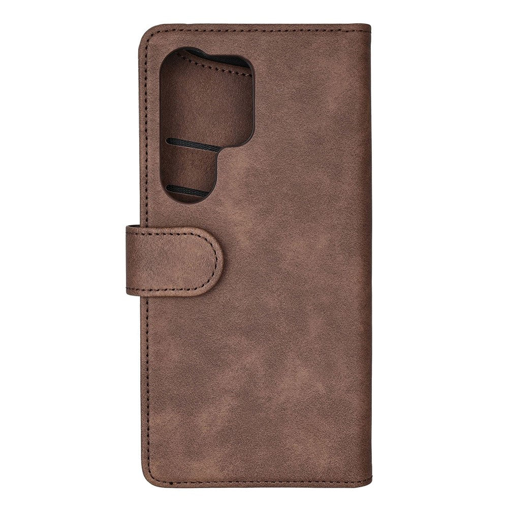 Samsung Galaxy S25 Ultra GEAR Classic Flip Case Faux Leather with Card Holder - Brown