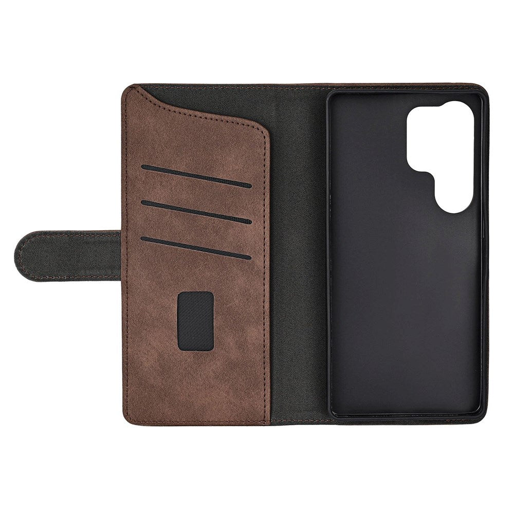 Samsung Galaxy S25 Ultra GEAR Classic Flip Case Faux Leather with Card Holder - Brown