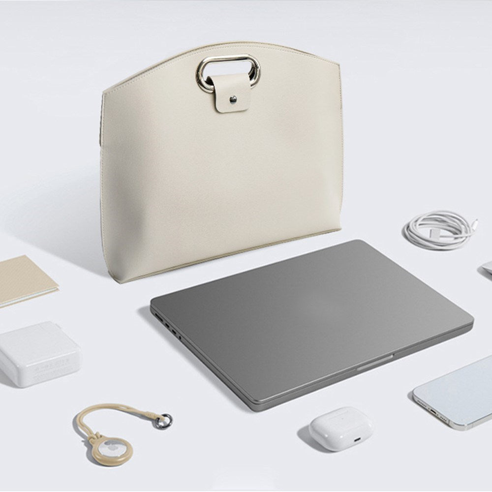 Faux Leather MacBook / Laptop 13-14" Bag - 32 x 37.5 cm - Green