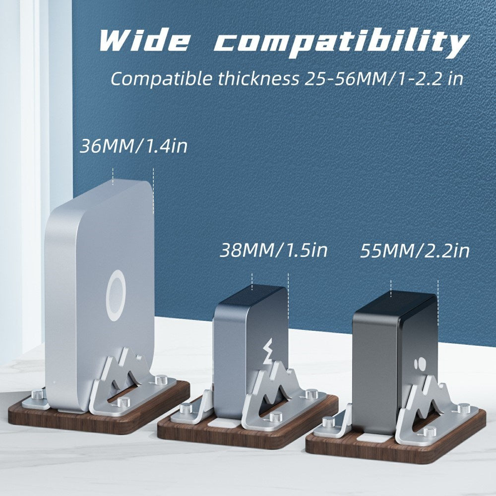Adjustable Wooden PC Stand for Mac Mini M4 / M3 / M2 / M1