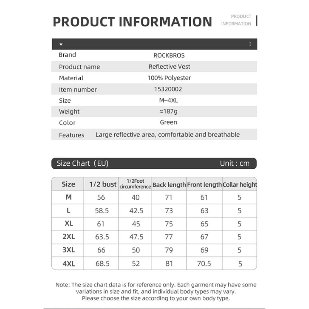 Reflective Vest - Size M - Yellow