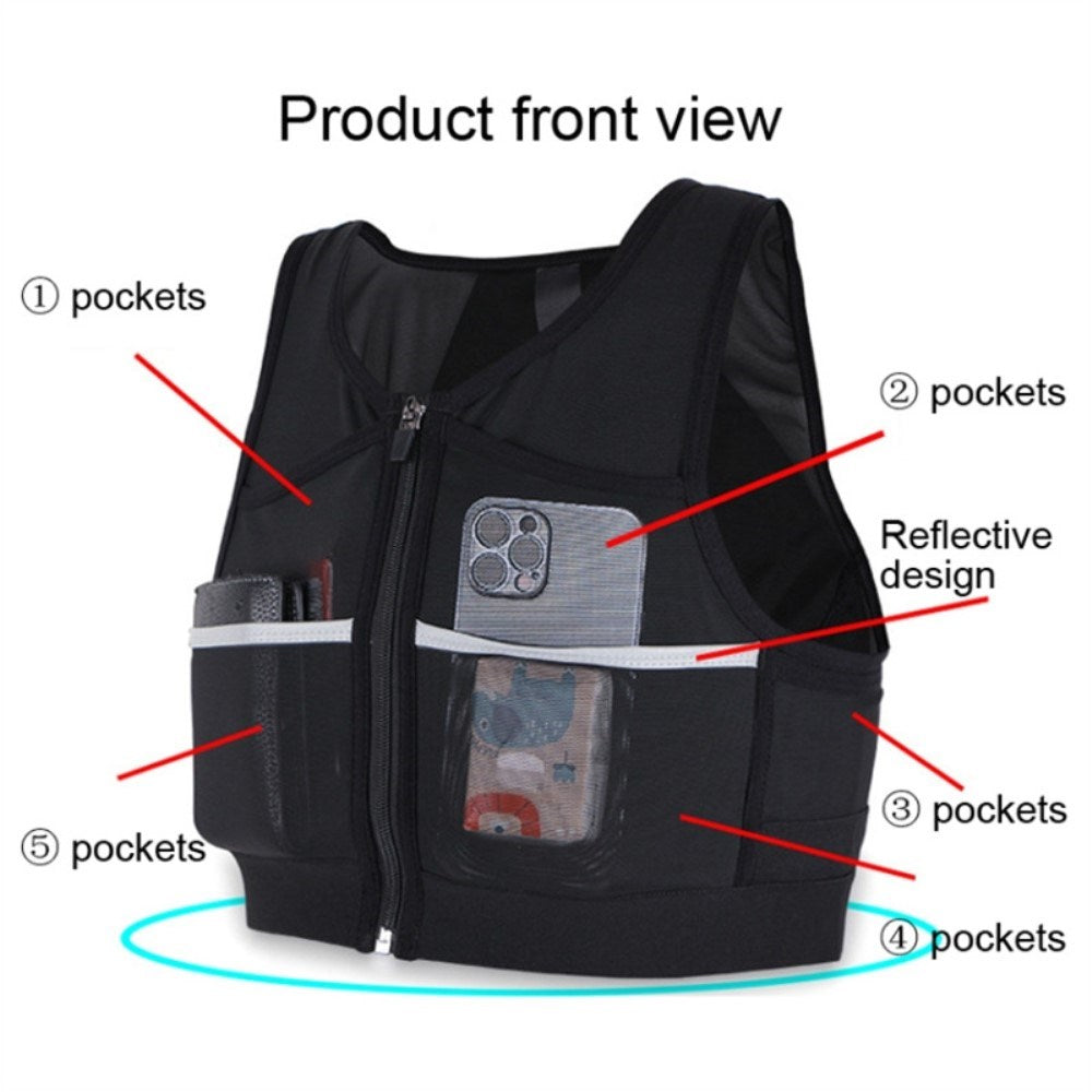 Reflective Running Vest - Size S - Black