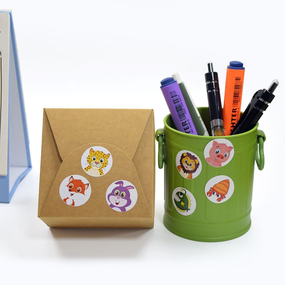 Roll of 500 x Stickers of Cartoon Animals - Exotic Sea Animals