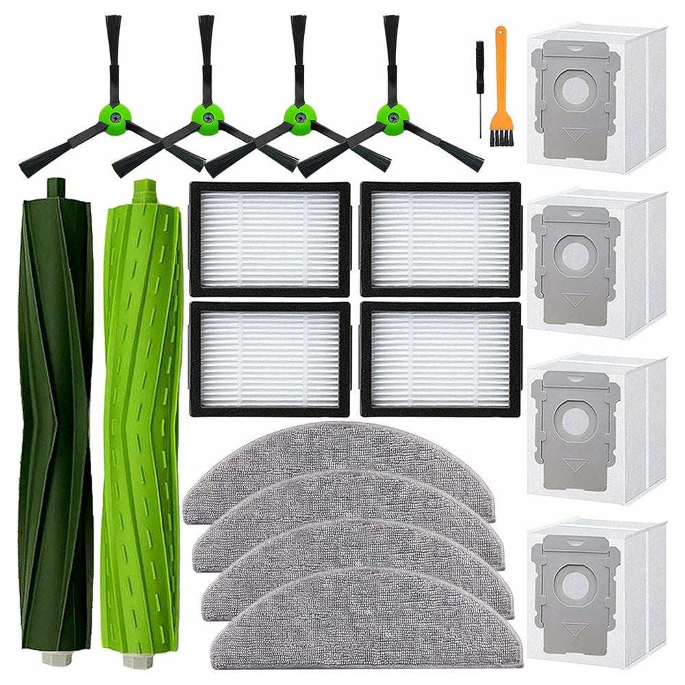 iRobot Roomba Combo j5+ / j5 Accessory Kit with Brush, Filter, Bags & Mop Pad - 20 pcs - Grey / Green