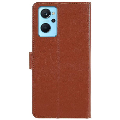 Oppo A76 / Realme 9i Leather Flip Case w. Wallet & Stand Function - Brown