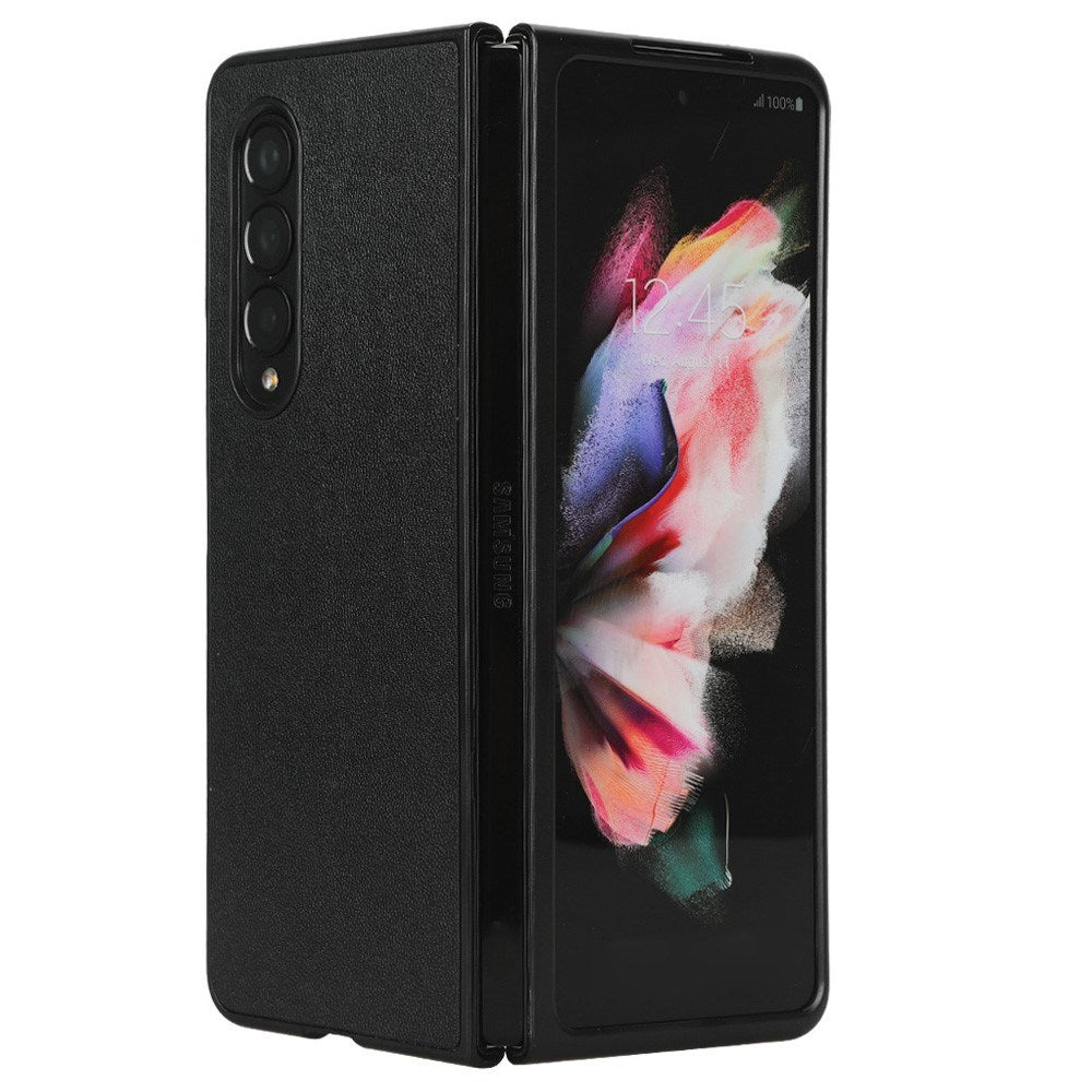 EIDERWOOD Samsung Galaxy Z Fold4 (5G) Faux Leather Coated Plastic Case - Black