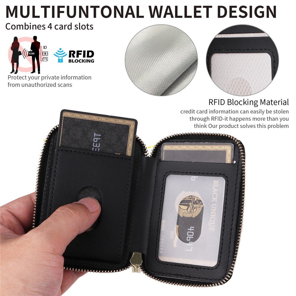 EIDERWOOD Magnetic Wallet / Card Holder with Zipper - MagSafe Compatible - Black