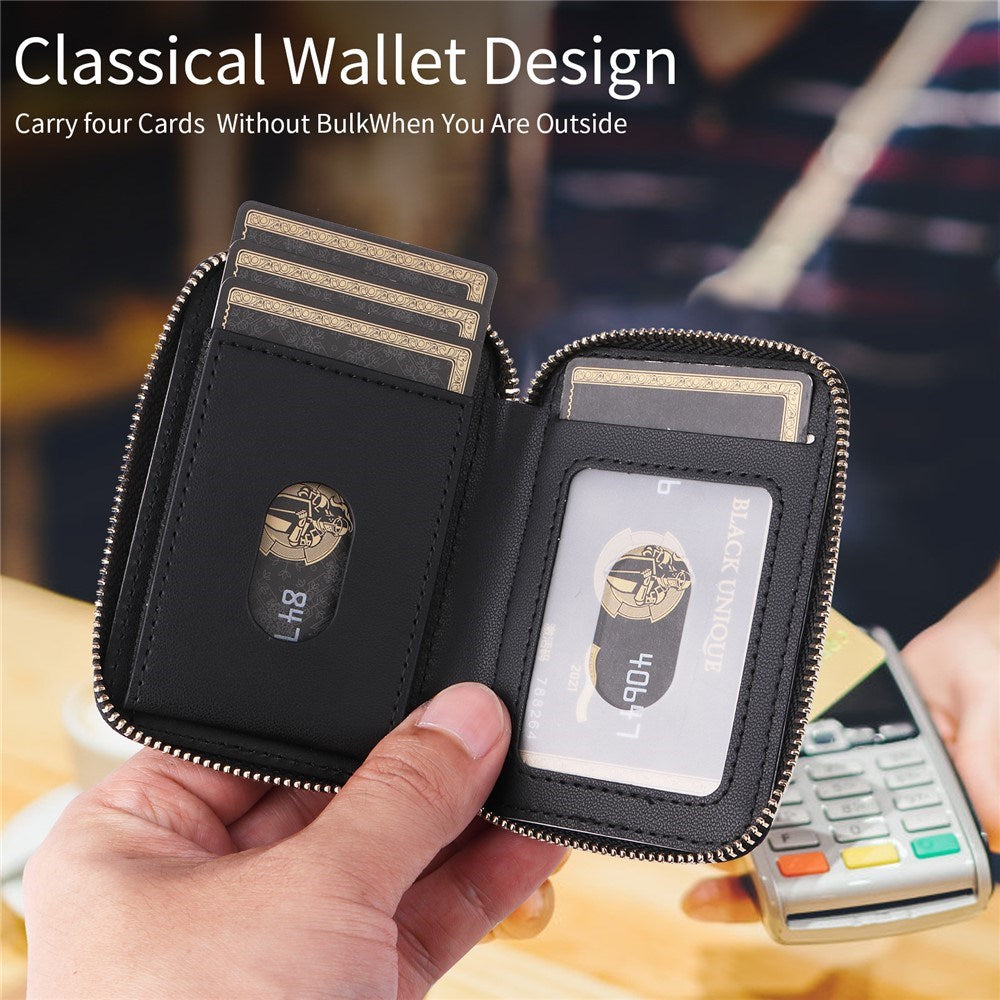 EIDERWOOD Magnetic Wallet / Card Holder with Zipper - MagSafe Compatible - Black