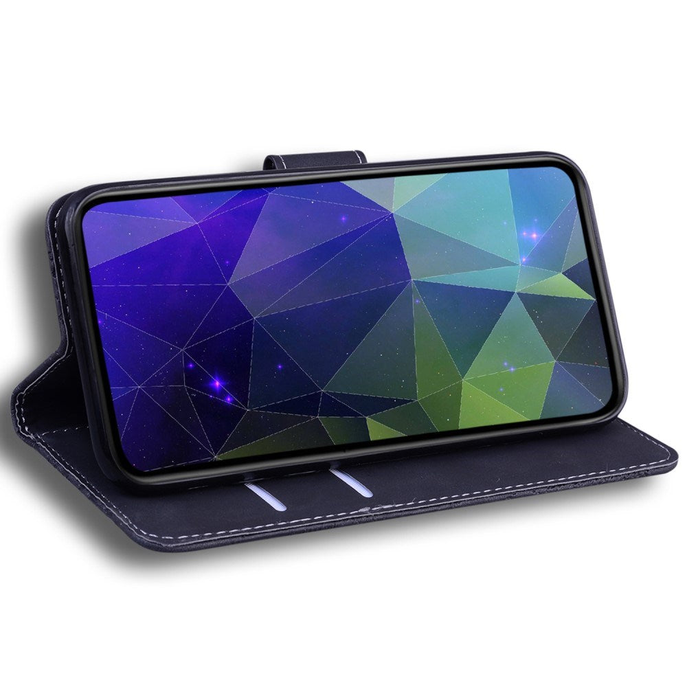 EIDERWOOD Motorola Moto E14 (4G) / G04s (4G) Leatherette Flip Case with Stand Function & Card Holder - Black