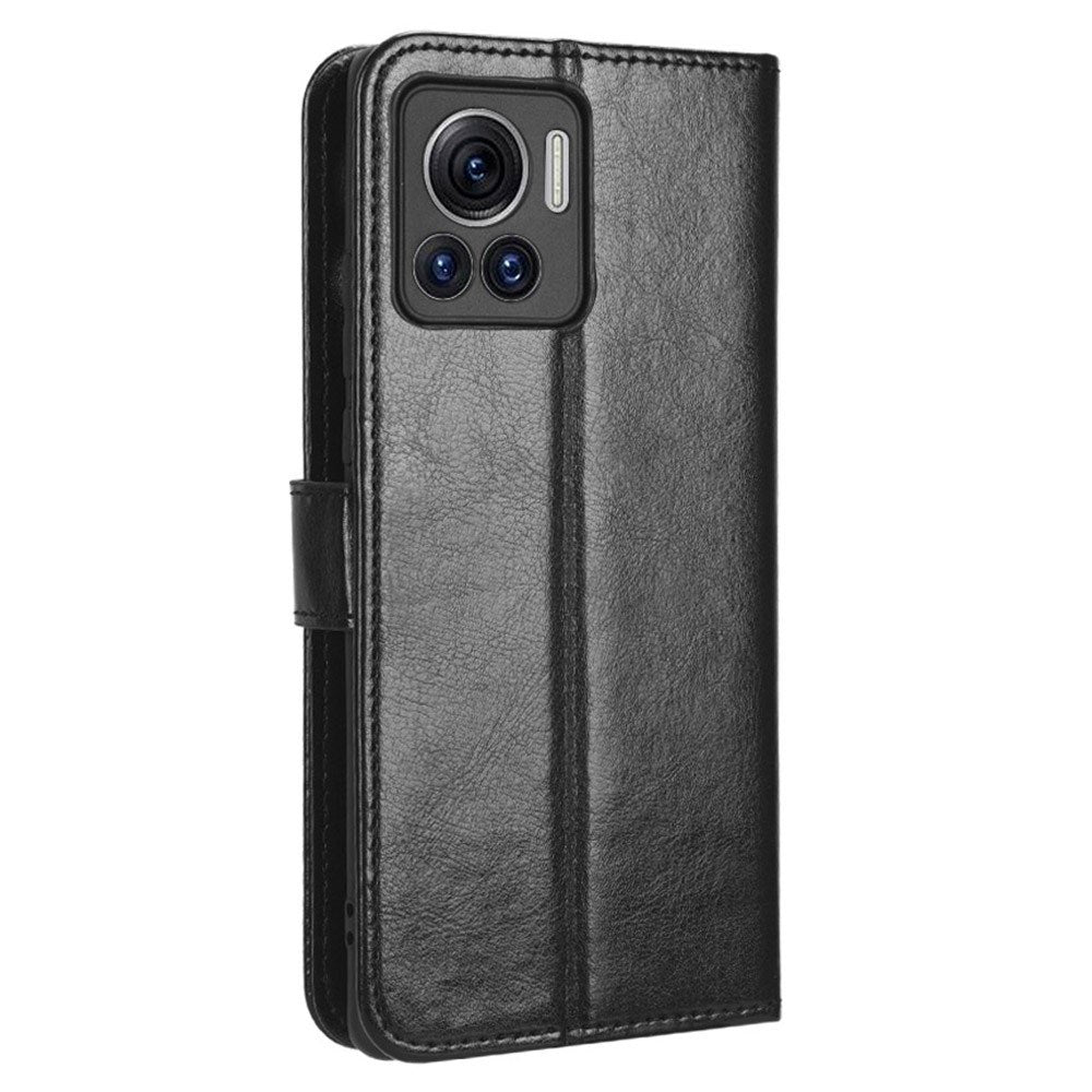 EIDERWOOD Motorola Edge 30 Ultra Faux Leather Flip Case with Stand & Wallet - Black