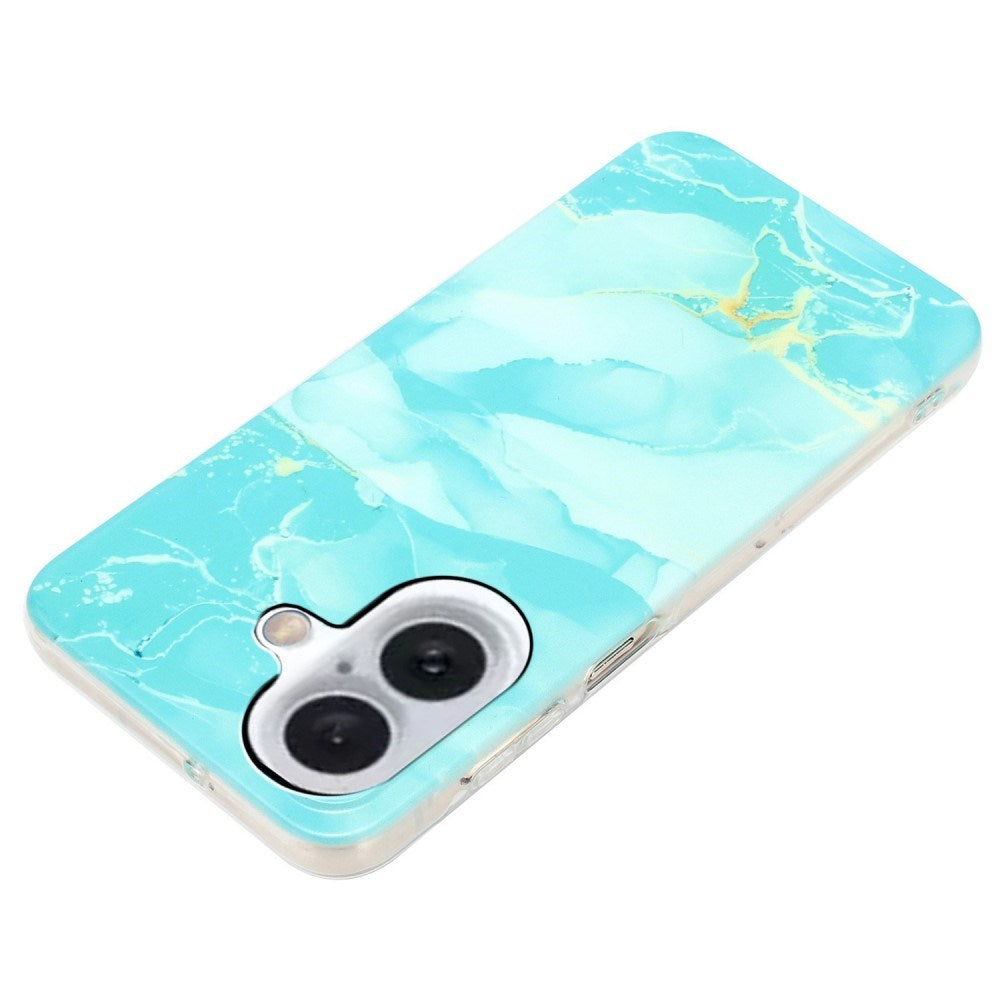 EIDERWOOD iPhone 16 Plus Flexible Plastic Case with Marble Design - Blue