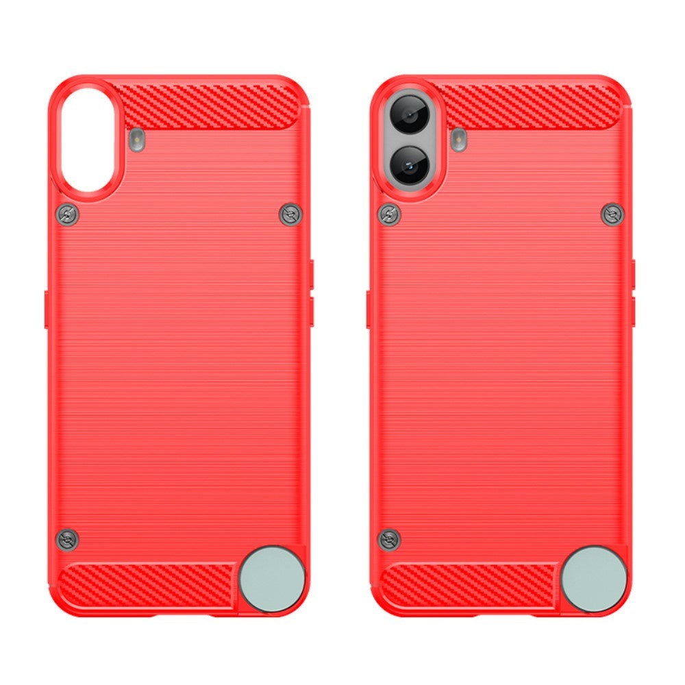 EIDERWOOD Nothing CMF Phone 1 Brushed Carbon Fiber Flexible Plastic Case - Red