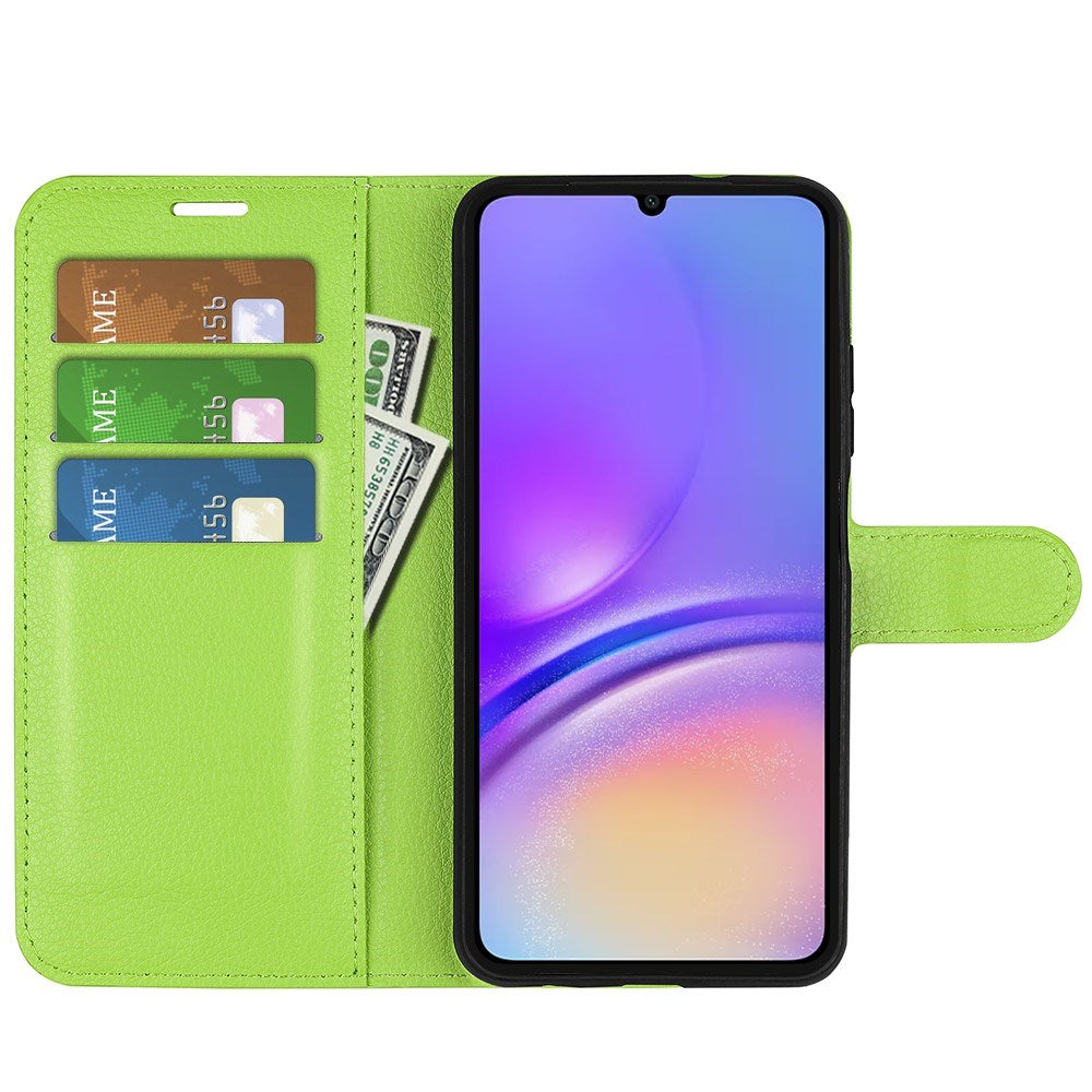 EIDERWOOD Samsung Galaxy A06 Litchi Leather Flip Case w. Wallet - Green