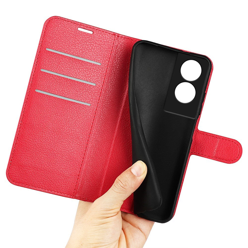 EIDERWOOD TCL 505 Litchi Faux Leather Flip Case with Wallet & Stand Function - Red