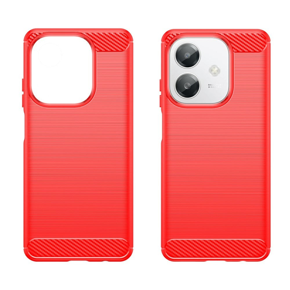EIDERWOOD Oppo A60 / A40m / A40 Brushed Carbon Fiber Flexible Plastic Case - Red