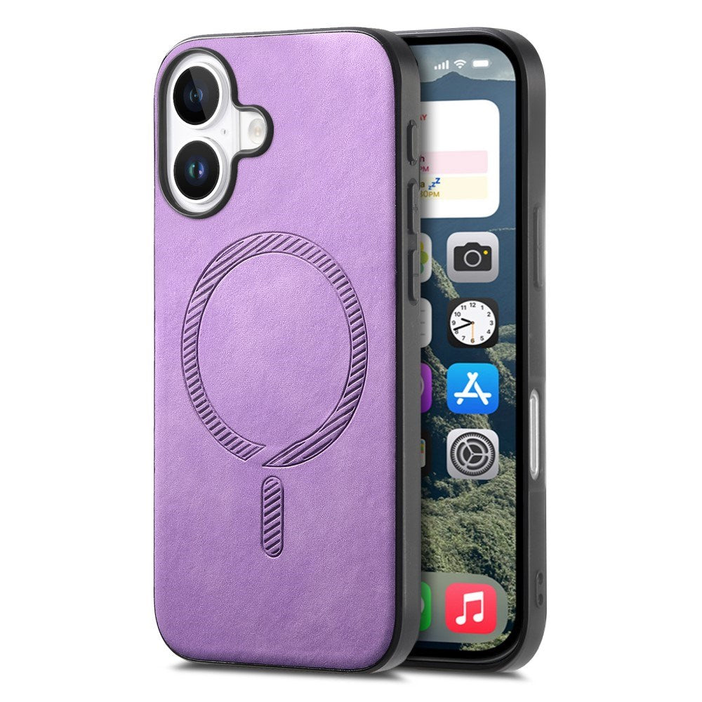 iPhone 16 Leatherette Case - MagSafe Compatible - Purple