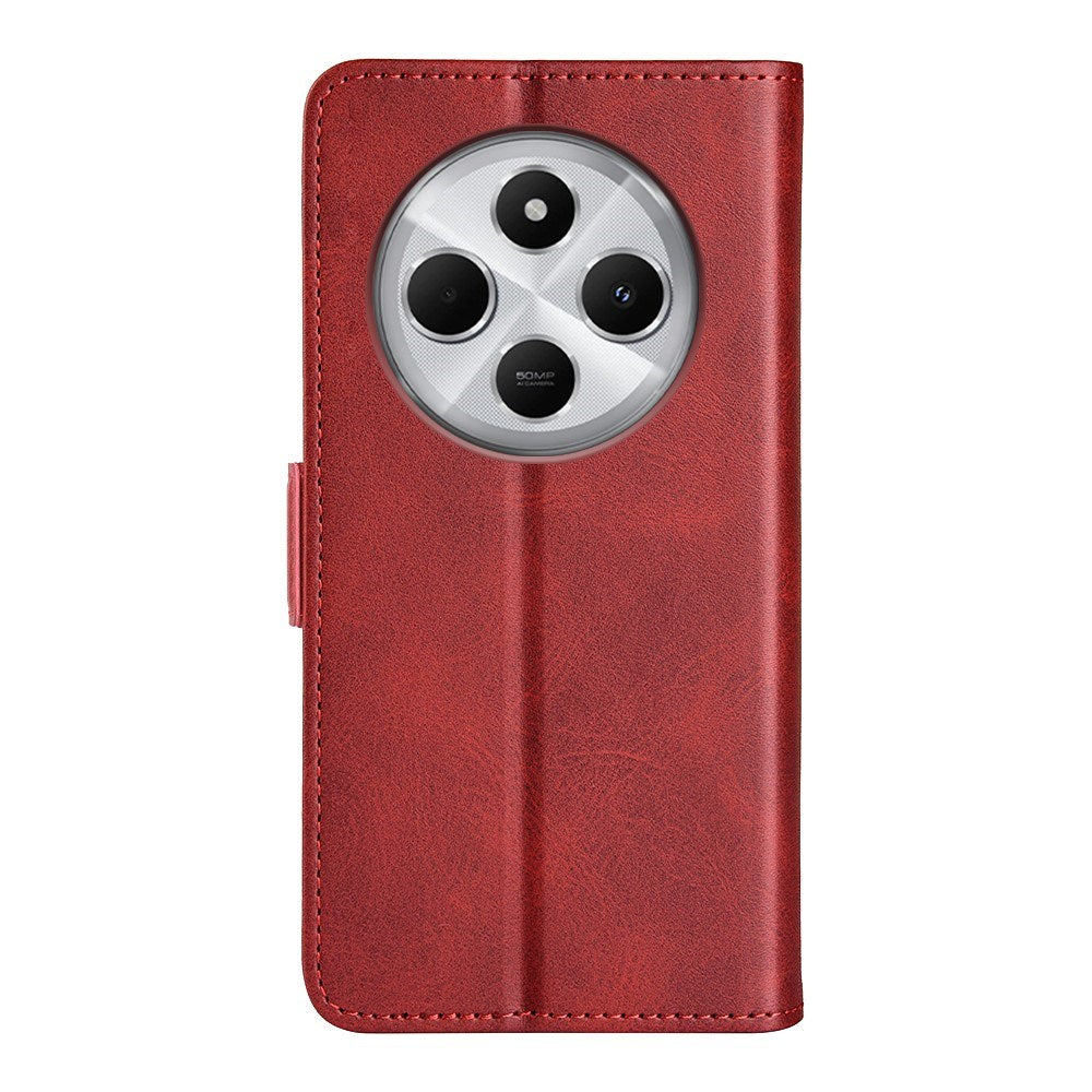 EIDERWOOD Xiaomi Redmi 14C / Poco C75 Faux Leather Flip Case with Cardholder & Stand Function - Red