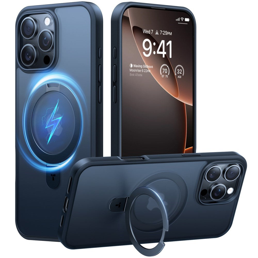 TORRAS iPhone 16 Pro Max Guardian Ostand Series Case with Kickstand - MagSafe Compatible - Black