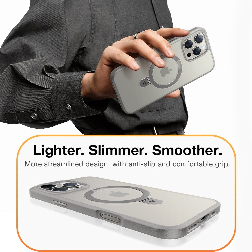 TORRAS iPhone 16 Pro Guardian Ostand Series Case with Kickstand - MagSafe Compatible - Grey