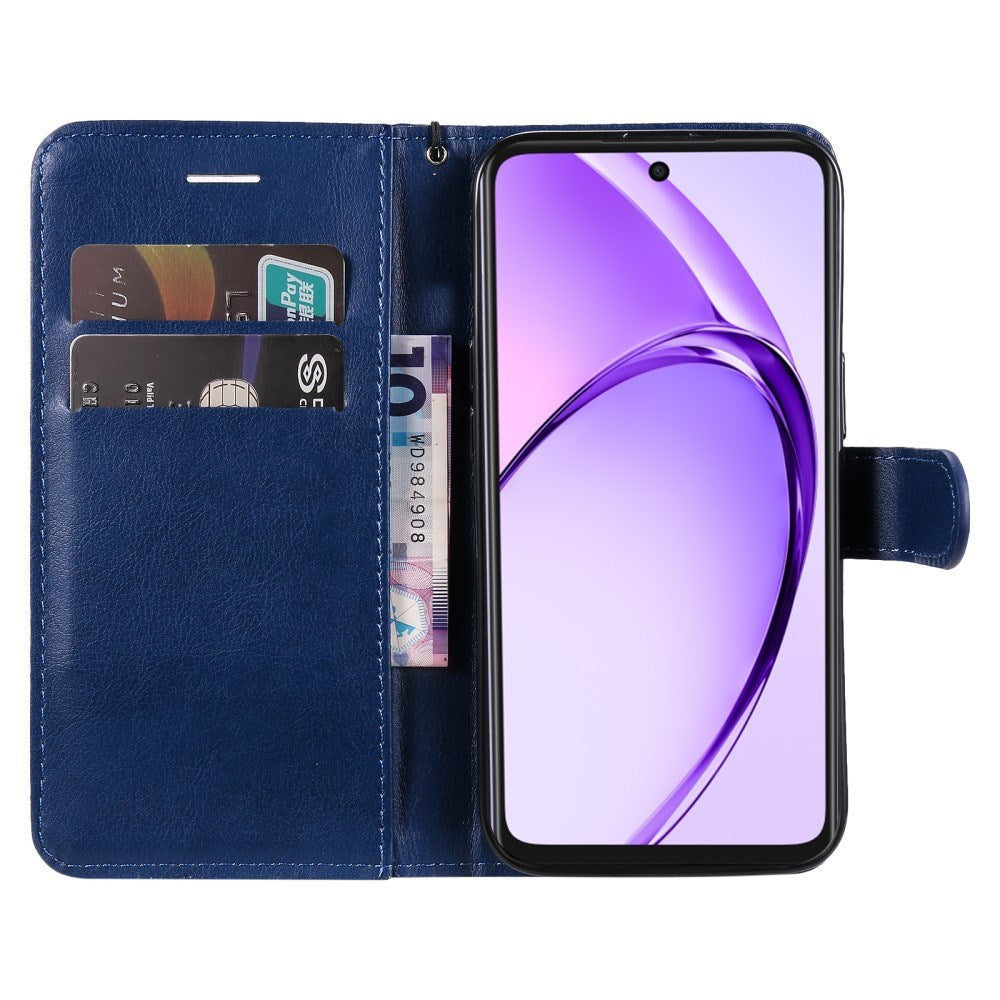 EIDERWOOD Oppo A60 / A40m / A40 Faux Leather Flip Case with Strap - Blue