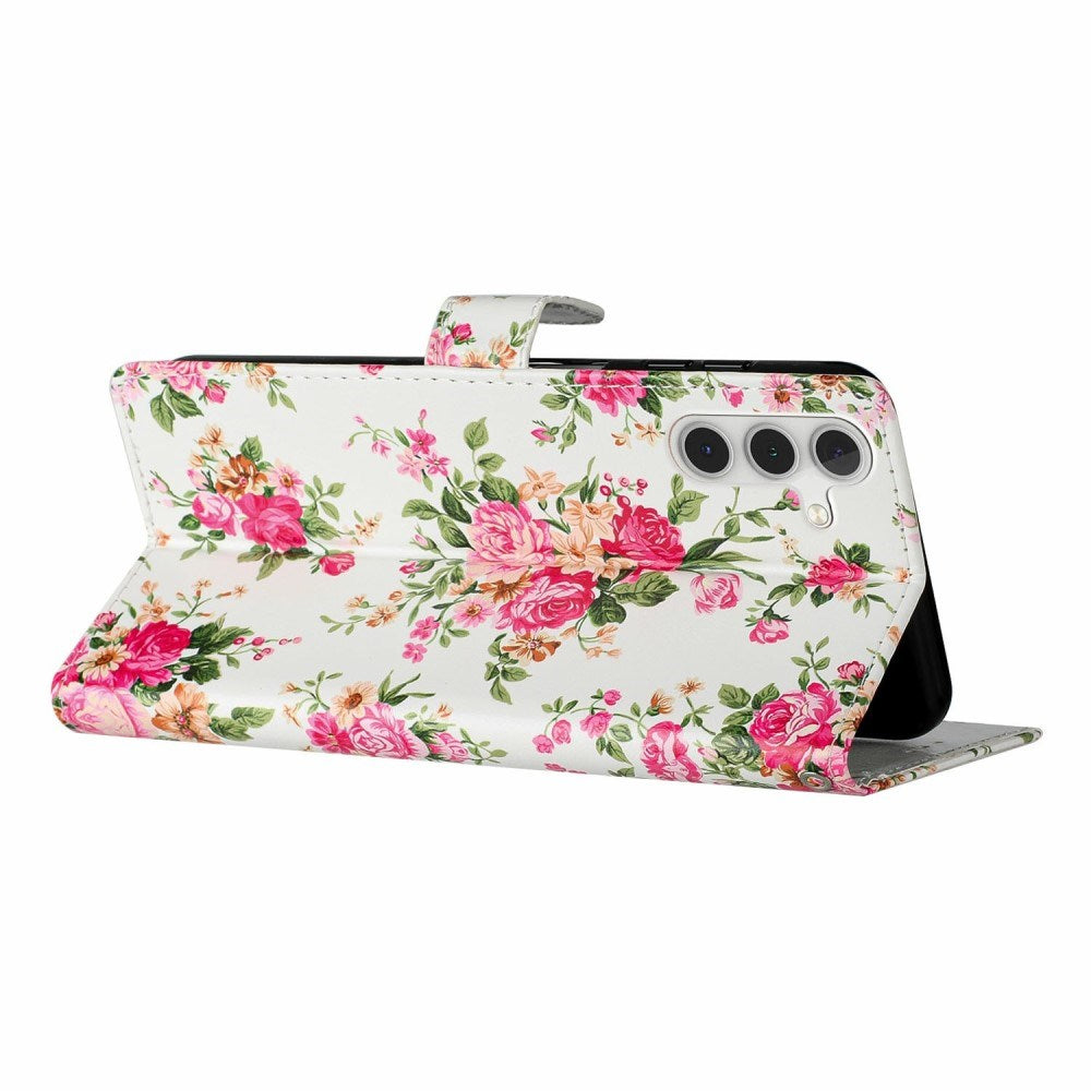 EIDERWOOD Samsung Galaxy S25+ (Plus) Flip Case with Card Holder & Strap - Flowers