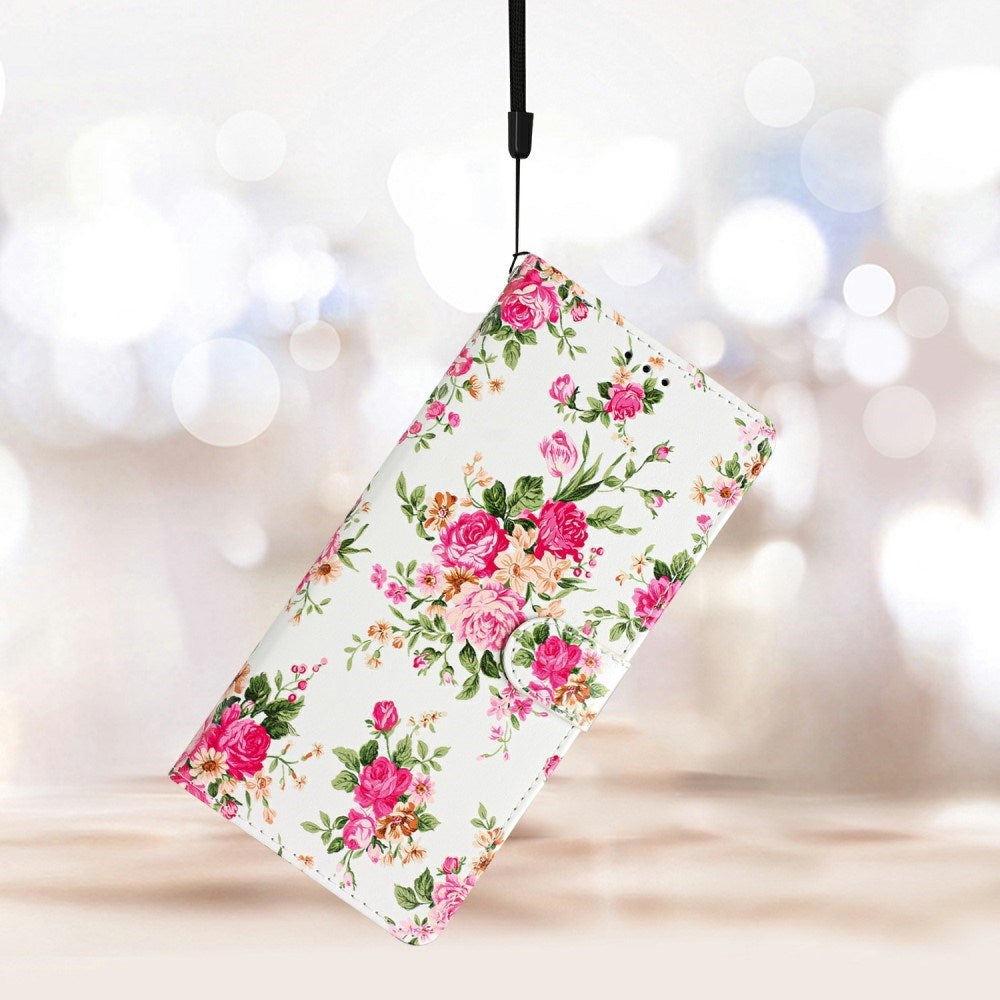 EIDERWOOD Samsung Galaxy S25+ (Plus) Flip Case with Card Holder & Strap - Flowers